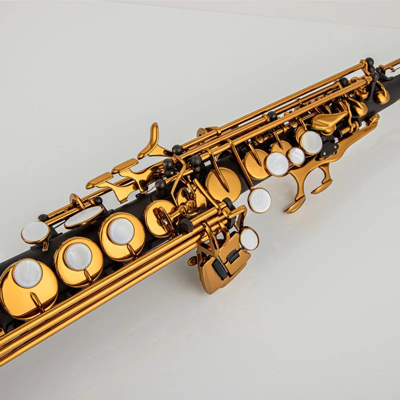 France Soprano Saxophone SS-R54 Black nickel scrub High Quality Straight B flat Sax Musical Free Shipping with Hard boxs