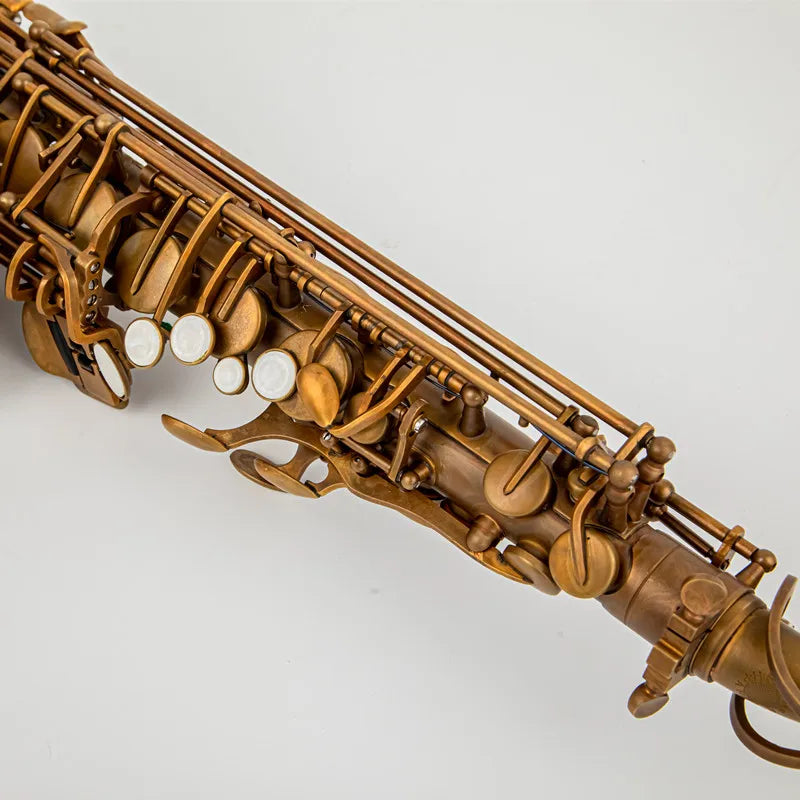 French Make Ⅵ Unique Retro Alto Saxophone New Brass Antique Copper Eb Tune E Flat Musical Instrument Sax with Case Mouthpiece