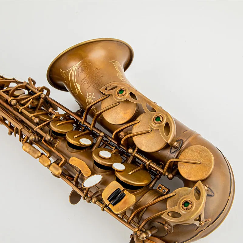 French Make Ⅵ Unique Retro Alto Saxophone New Brass Antique Copper Eb Tune E Flat Musical Instrument Sax with Case Mouthpiece