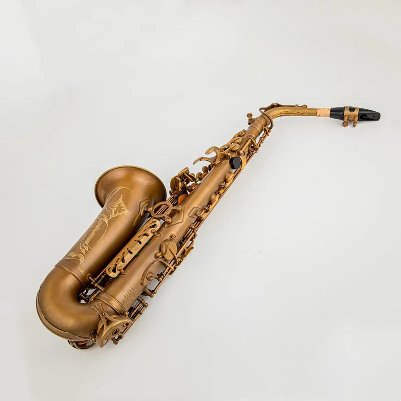 French Make Ⅵ Unique Retro Alto Saxophone New Brass Antique Copper Eb Tune E Flat Musical Instrument Sax with Case Mouthpiece