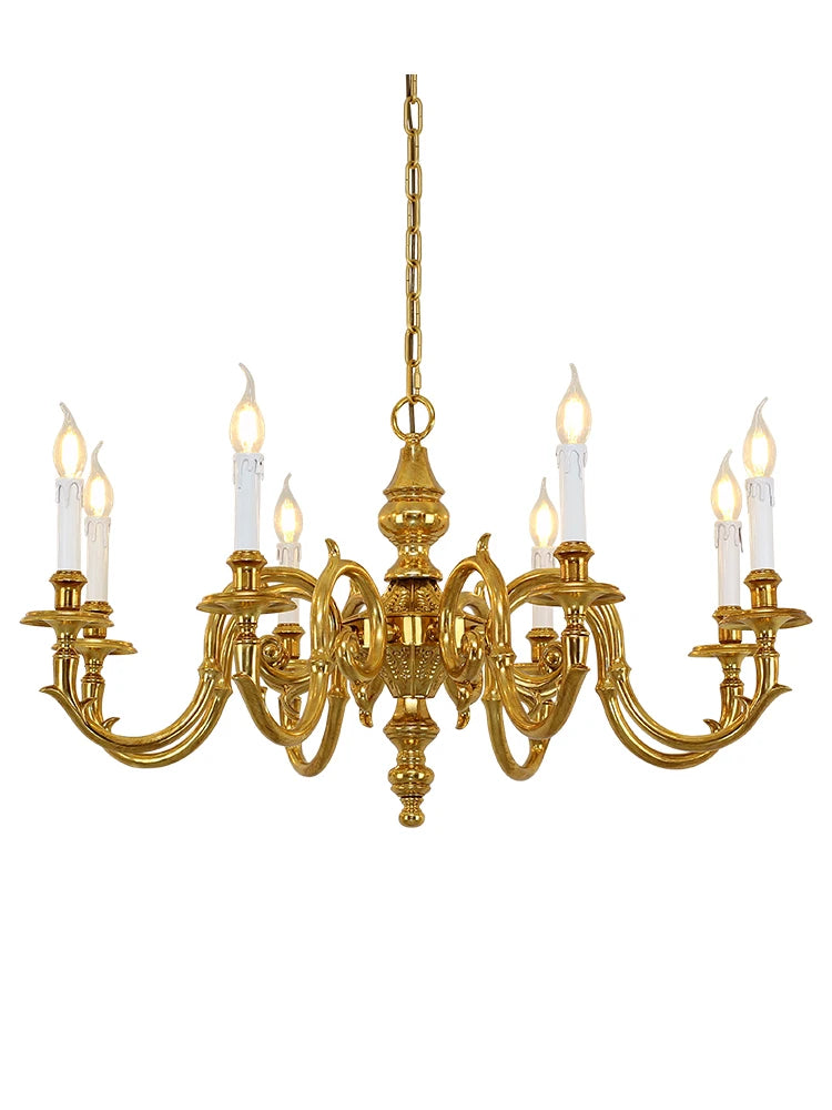 French copper chandelier villa living room luxury atmosphere European bedroom restaurant American retro lamps