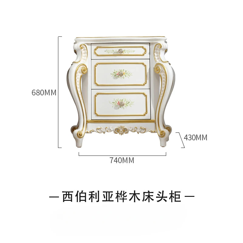 French furniture luxury carved painted double bed European bed 1.8 Princess bed