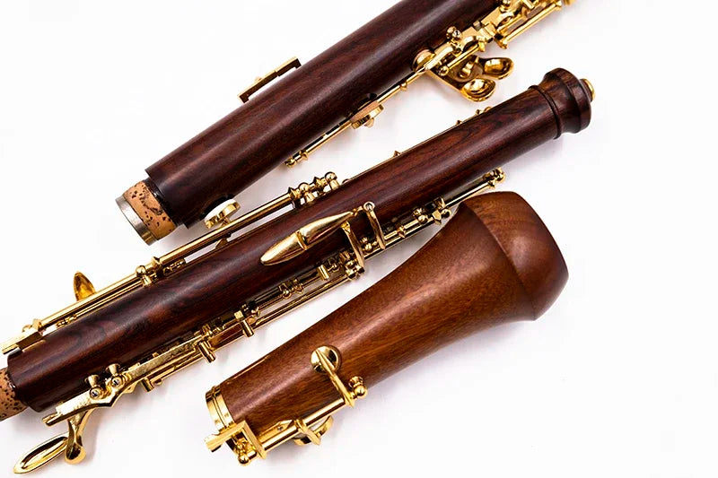 MMOOKA Full-automatic outfit oboe C key Professional Bass Clarinet ebony wood rosewood,Silver gold plated keys and parts