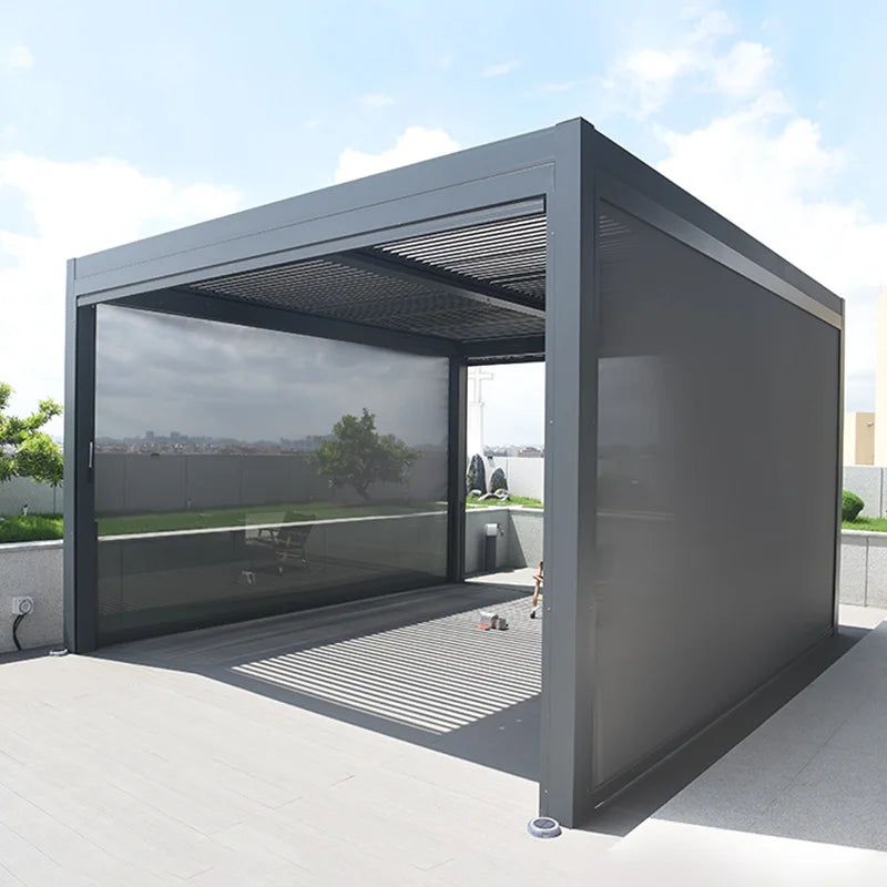 Gazebo outdoor courtyard aluminum alloy sliding awning outdoor villa garden terrace leisure pavilion