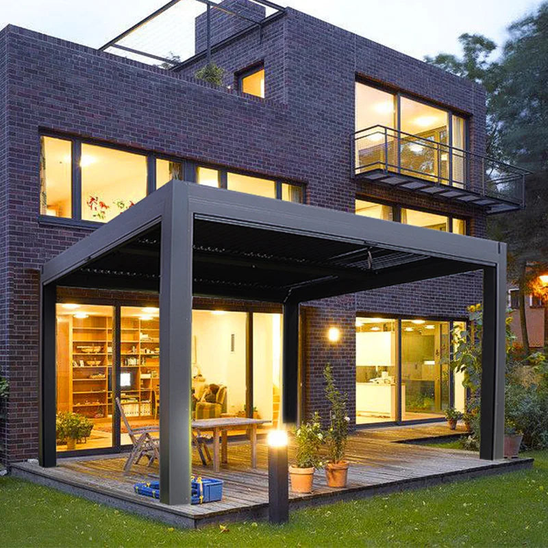 Gazebo outdoor courtyard aluminum alloy sliding awning outdoor villa garden terrace leisure pavilion