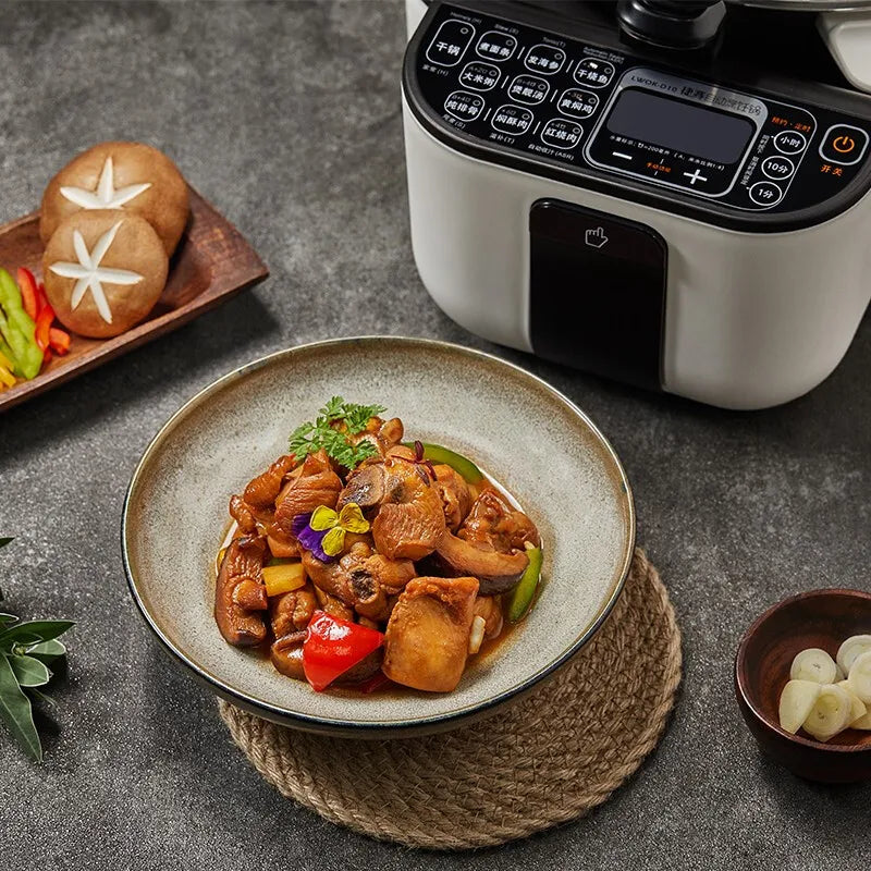 Gemside Multi-functional Automatic Cooking Robot 2-3L Intelligent Multi-purpose Electric Wok Smart Hot Pot 220V