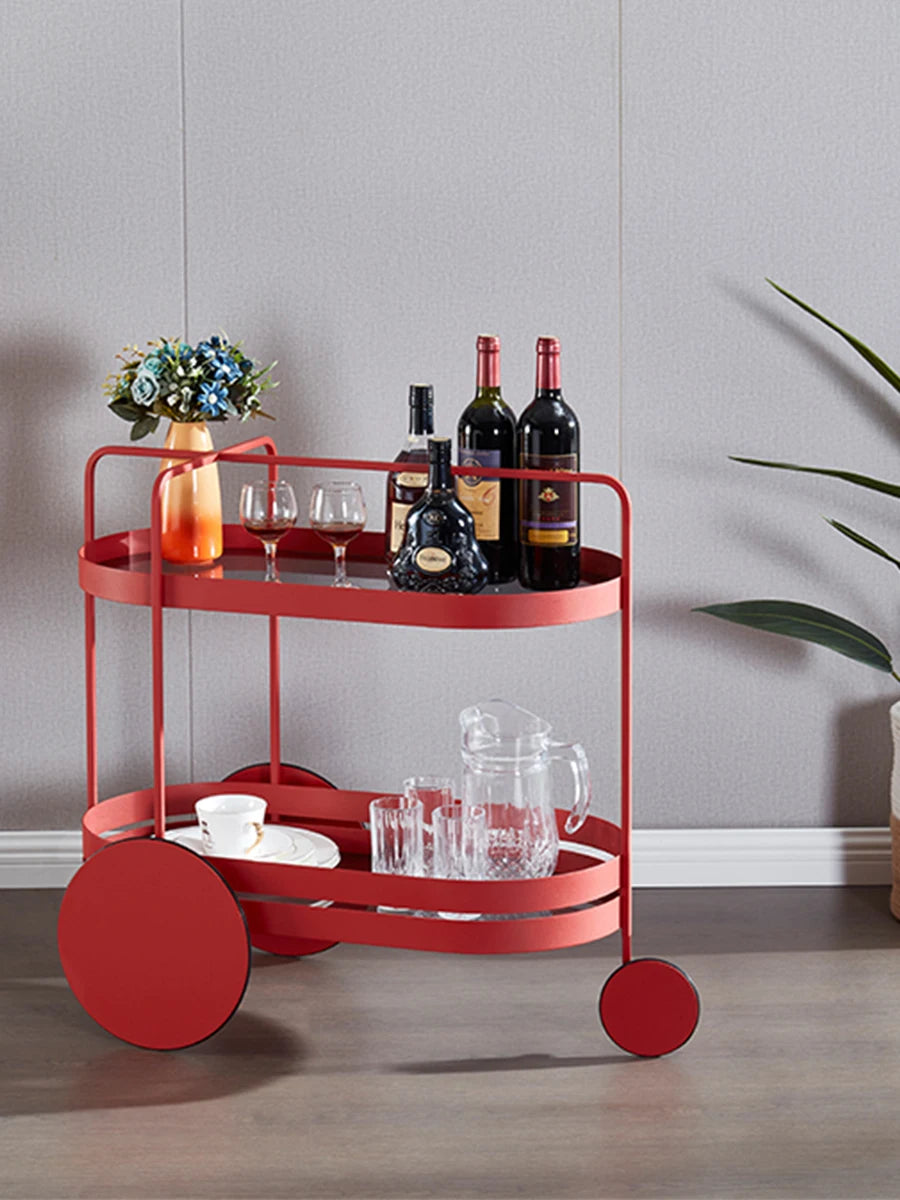German three-wheeled trolley, living room, light luxury, storage and organizers, kitchen home