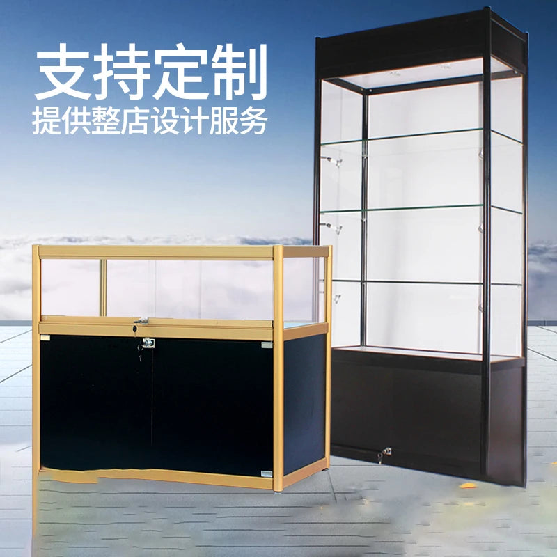 Glass Display Cabinet Model Sample Trophy Hand held Display Cabinet Jewelry Cigarette Cabinet Jewelry Counter Display Cabinet