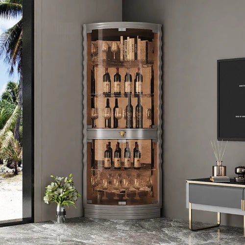 Glass Doorwine Cabinet, High-end Corner Cabinet in Living Room, Hand Display Cabinet, Red Wine Cabinet, Wall Corner Cabinet