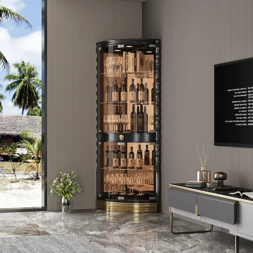 Glass Doorwine Cabinet, High-end Corner Cabinet in Living Room, Hand Display Cabinet, Red Wine Cabinet, Wall Corner Cabinet