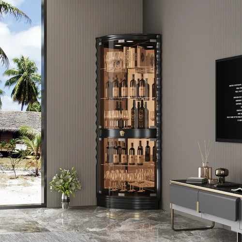 Glass Doorwine Cabinet, High-end Corner Cabinet in Living Room, Hand Display Cabinet, Red Wine Cabinet, Wall Corner Cabinet
