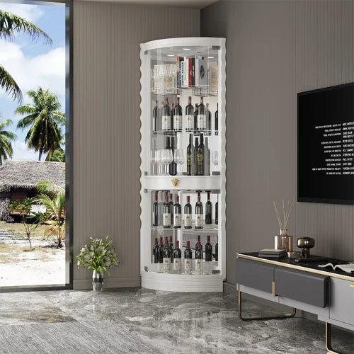 Glass Doorwine Cabinet, High-end Corner Cabinet in Living Room, Hand Display Cabinet, Red Wine Cabinet, Wall Corner Cabinet