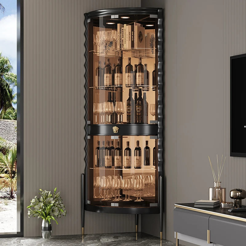 Glass Doorwine Cabinet, High-end Corner Cabinet in Living Room, Hand Display Cabinet, Red Wine Cabinet, Wall Corner Cabinet