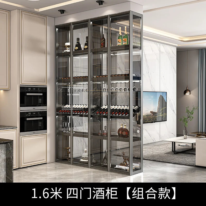Glass Wine Cabinet Display Cabinet Modern Minimalist Light Luxury High-end Home Living Room Against The Wall Net Red Cabinet