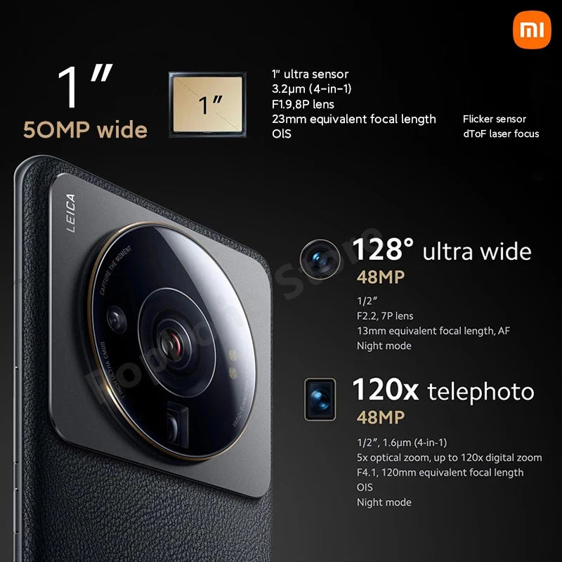 Global Rom Xiaomi 12S Ultra 12GB 256GB 6.73 inch 2K AMOLED flexible display Snapdragon Gen 8+ Octa Core 67W Fast Charge NFC