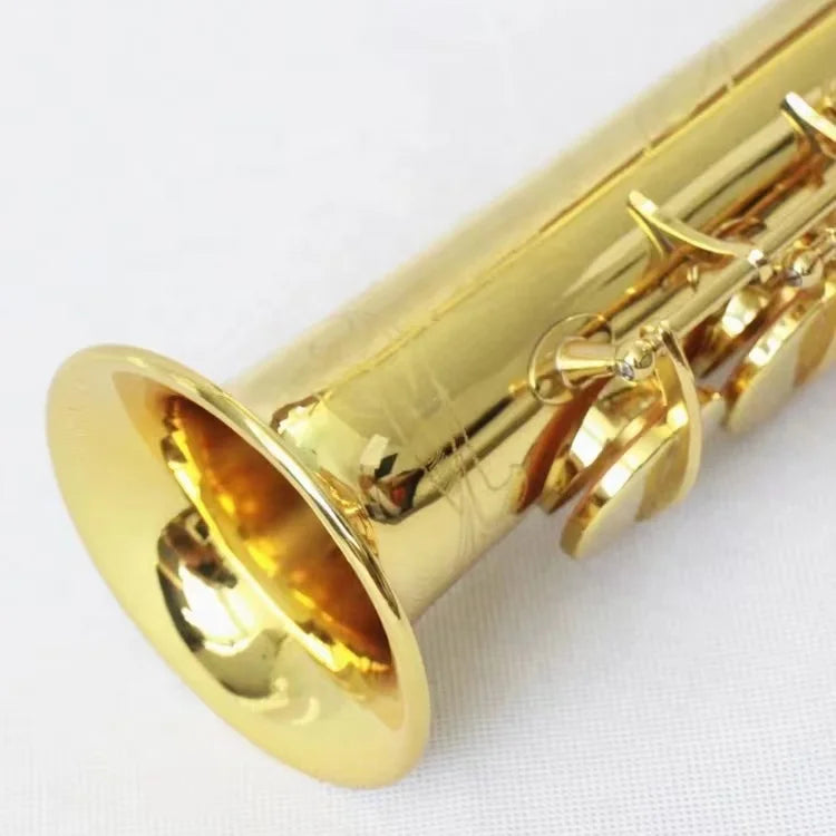 Good price straight soprano saxophone brass body gold lacquer professional saxophone soprano