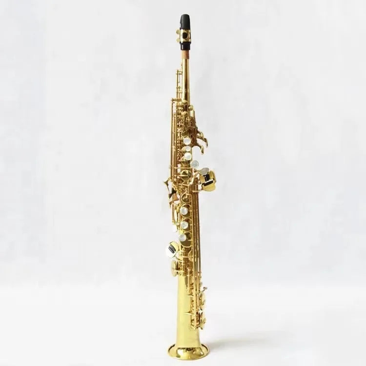 Good price straight soprano saxophone brass body gold lacquer professional saxophone soprano