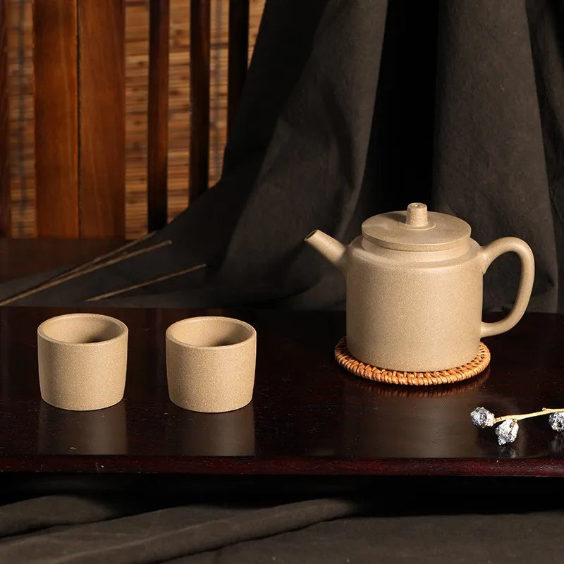 Guanfu Museum: Imitation Shidabin Purple Clay Teapot Set Dabin Teapot Tea Cup One Pot Two Cups Purple Clay Tea Set