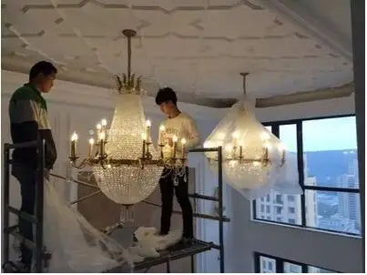 Guest dining room chandelier bedroom copper beautiful French cloakroom duplex building villa bar porch corridor crystal chandeli