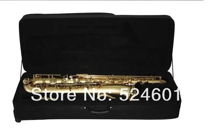 New Arrival Unbranded E Flat Baritone Saxophone Brass Matte Gold Baritone Surface Sax Gold Lacquer Saxofone with Accessories