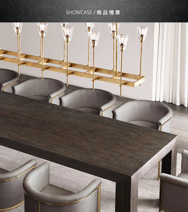 Postmodern copper chandelier simple and light luxury living room dining room study bedroom villa lamp