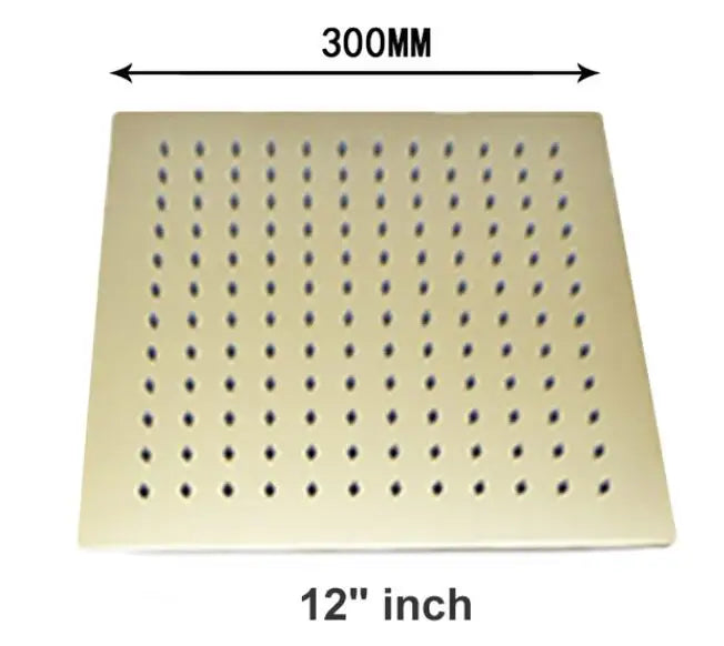 Brushed Gold Rainfall Shower Head Bathroom Stainless Steel 8/10/12 Inch Top Shower Head with Wall Ceiling Mounted Shower Arm