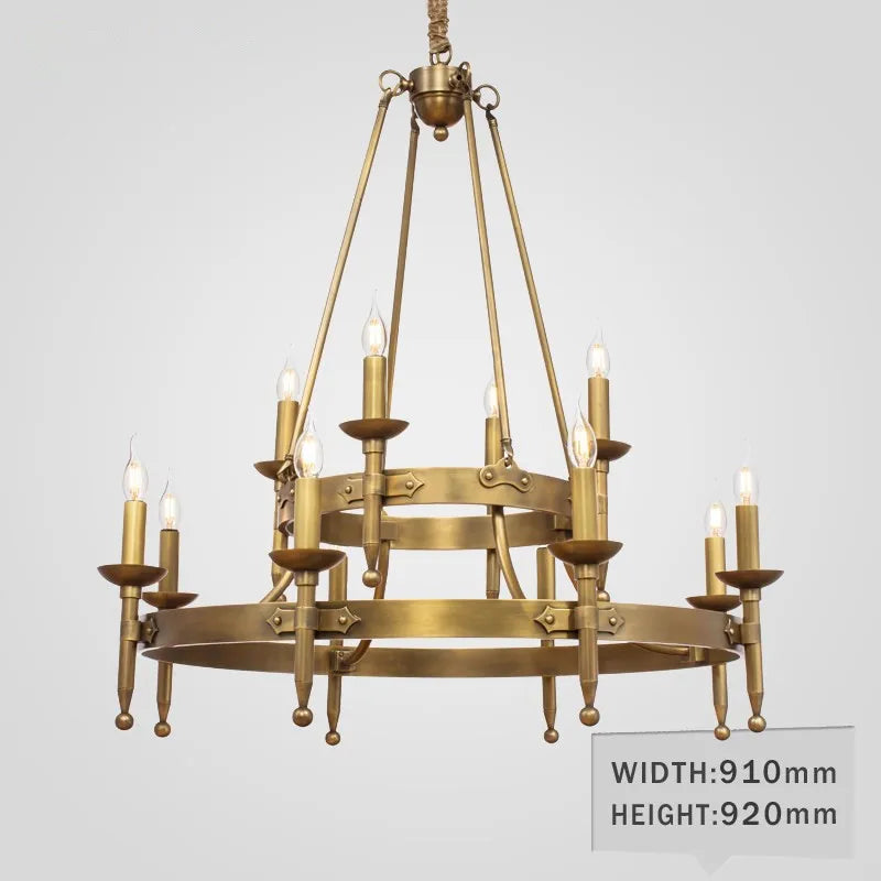 All copper American country simple guest restaurant European retro villa hotel club project chandelier