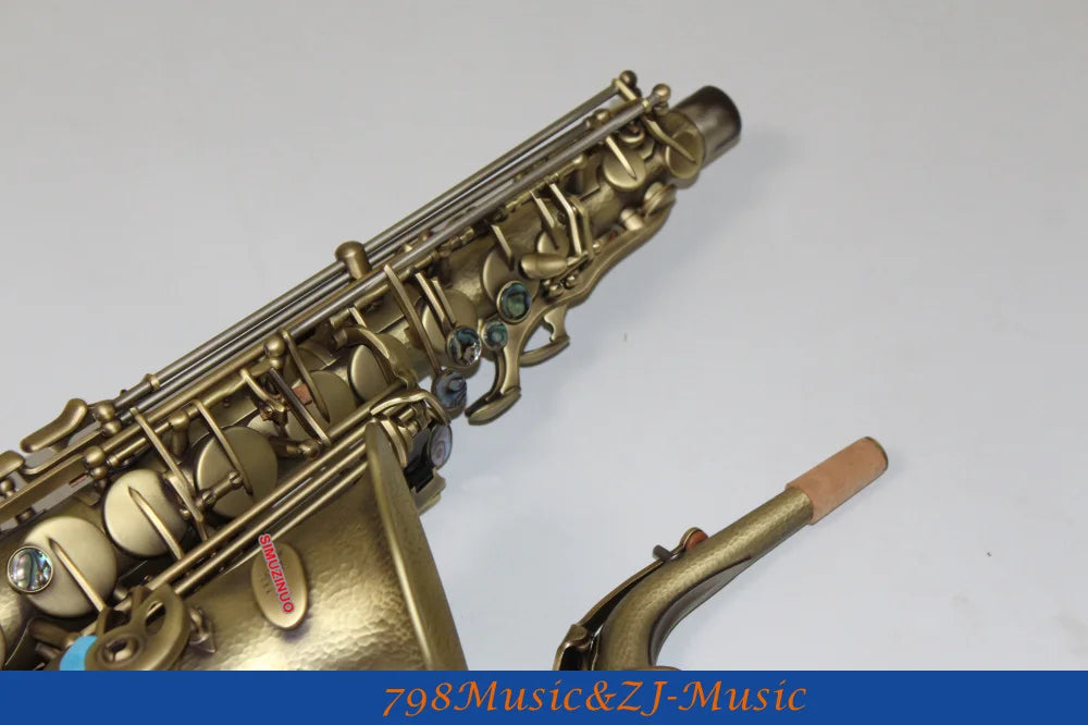 HANDMADE BODY NEW Professional Eb Alto Saxophone Germany Brass-Antique Brass