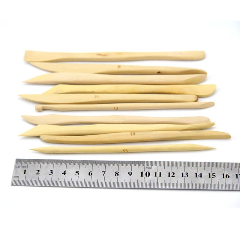MMOOKA MMOOKA 10 PCS Clay Sculpture Tool set Carving DIY Wooden Pottery Ceramic Tools for Lovers DIY Art Craft Shaping Clay AccessoriesMMOOKA.COM