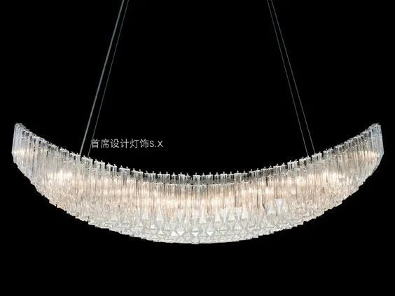 Postmodern window hotel lobby restaurant living room space decoration chandelier art duplex building villa hanging lamps