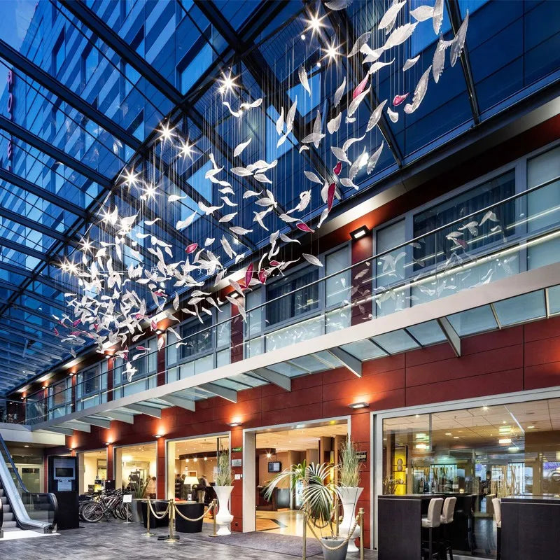 Hotel engineering custom chandelier glass Italian shopping mall sales offices sand table duplex villa luxury chandelier
