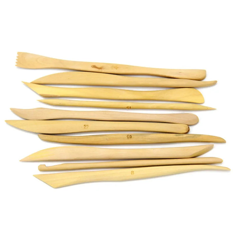 MMOOKA MMOOKA 10 PCS Clay Sculpture Tool set Carving DIY Wooden Pottery Ceramic Tools for Lovers DIY Art Craft Shaping Clay AccessoriesMMOOKA.COM