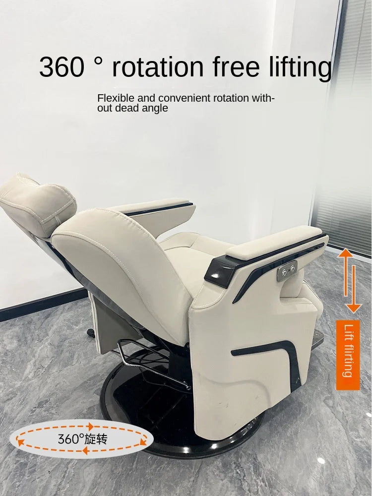 HXL Luxury Massage Armchair Electric Smart USB Charging Hairdressing Chair Put down