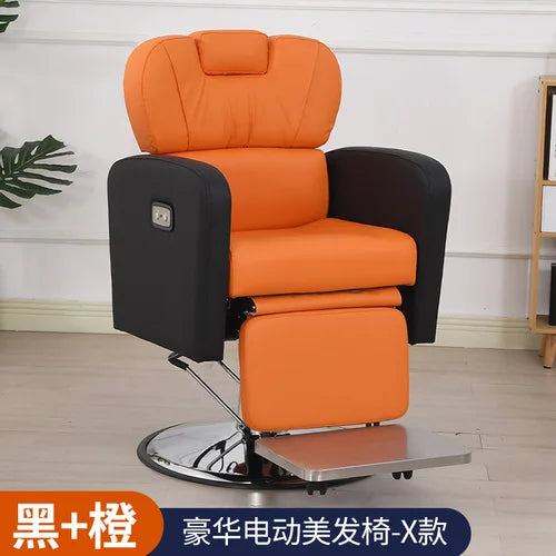 HXL Luxury Massage Armchair Electric Smart USB Charging Hairdressing Chair Put down