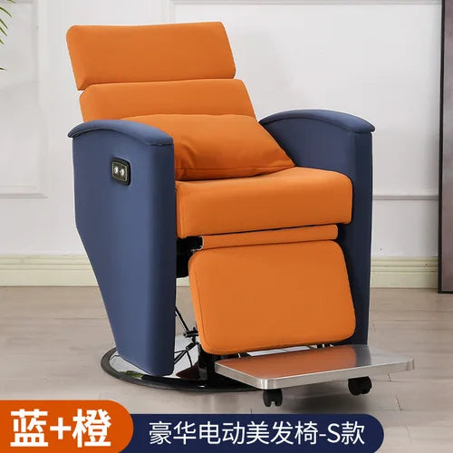 HXL Luxury Massage Armchair Electric Smart USB Charging Hairdressing Chair Put down