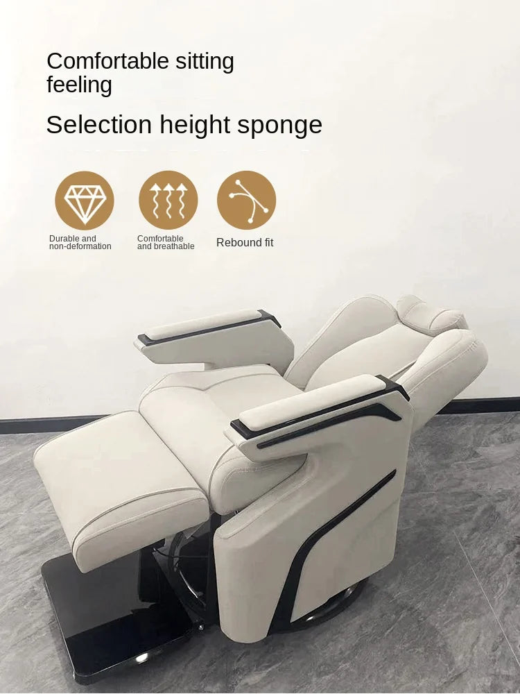 HXL Luxury Massage Armchair Electric Smart USB Charging Hairdressing Chair Put down