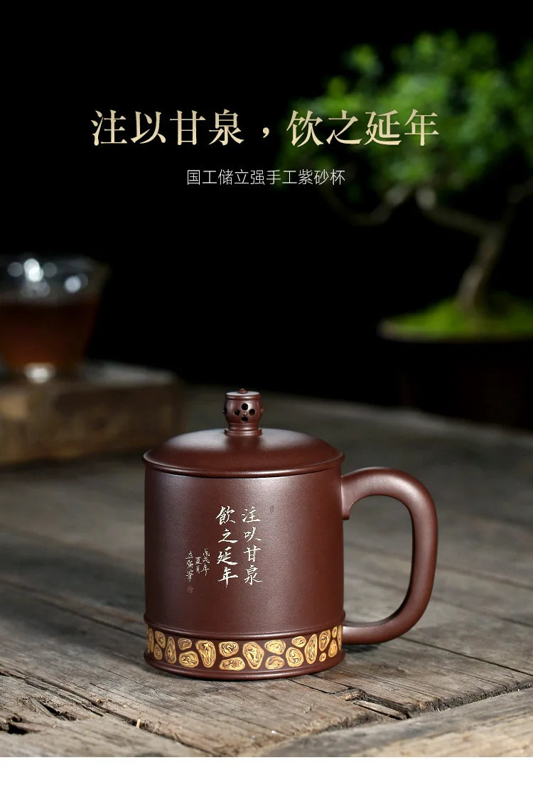 joy pot 】 yixing recommended the engineering ChuLiQiang all hand undressed ore old purple clay ground mud oasis glass