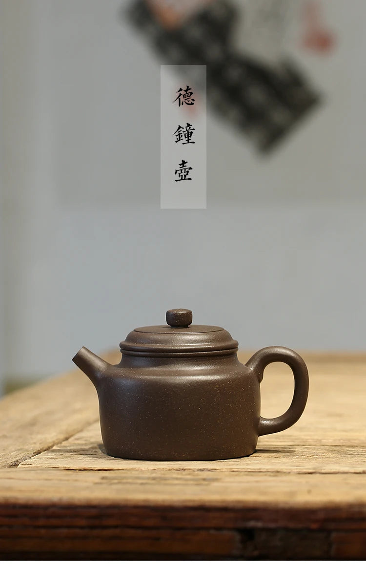 Han Tao Yixing Pure Handmade Clay Purple Mud Bottom Trough, Clear Sky, Green Mud, De Zhong Pot, Kung Fu Tea Set