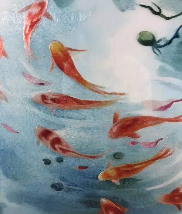 Handmade 100% Mulberry Silk Thread Finished Suzhou Embroidery not include frame ,Lotus And Fishes 50*100cm