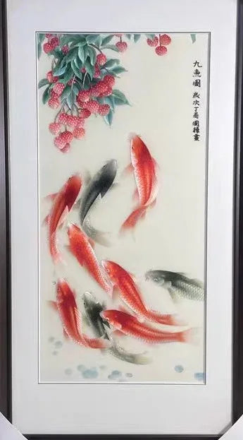 Handmade 100% Mulberry Silk Thread Finished Suzhou Embroidery not include frame ,surplus year after year 50*100cm