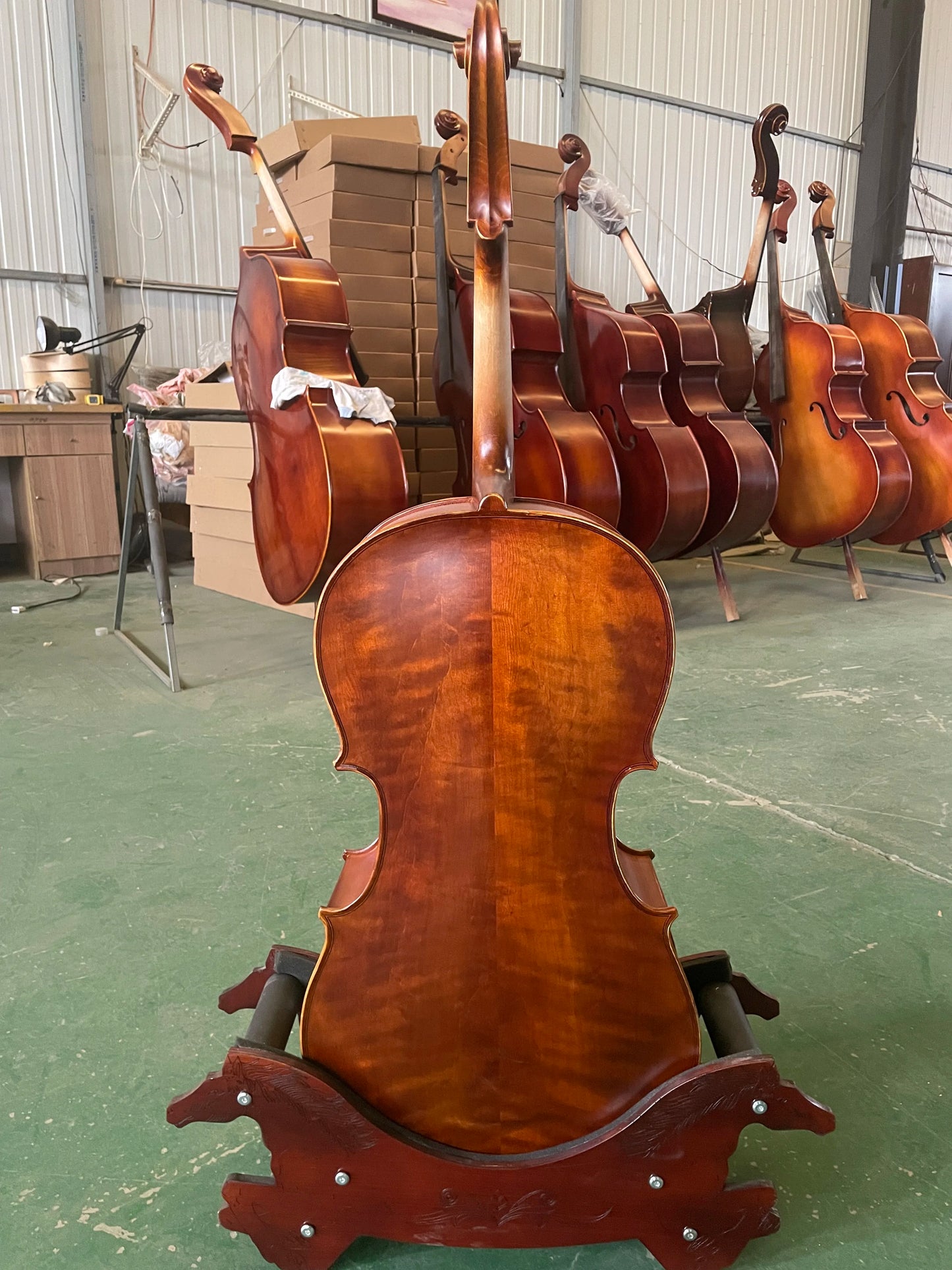 MMOOKA Handmade Spruce Panel, All European Maple Back, Cello 1/4 Violoncello, Solid Wood, Professional Musical Instrument, All Kit