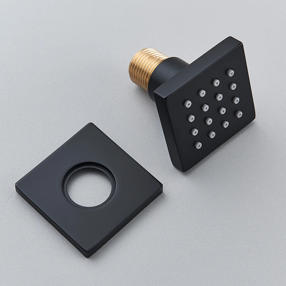 MMOOKA Chrome Black Brass Body Sprays Square Shower Spa Massage Body Jets Golden Concealed Shower Spray Head Faucet Accessory MMOOKA.COM
