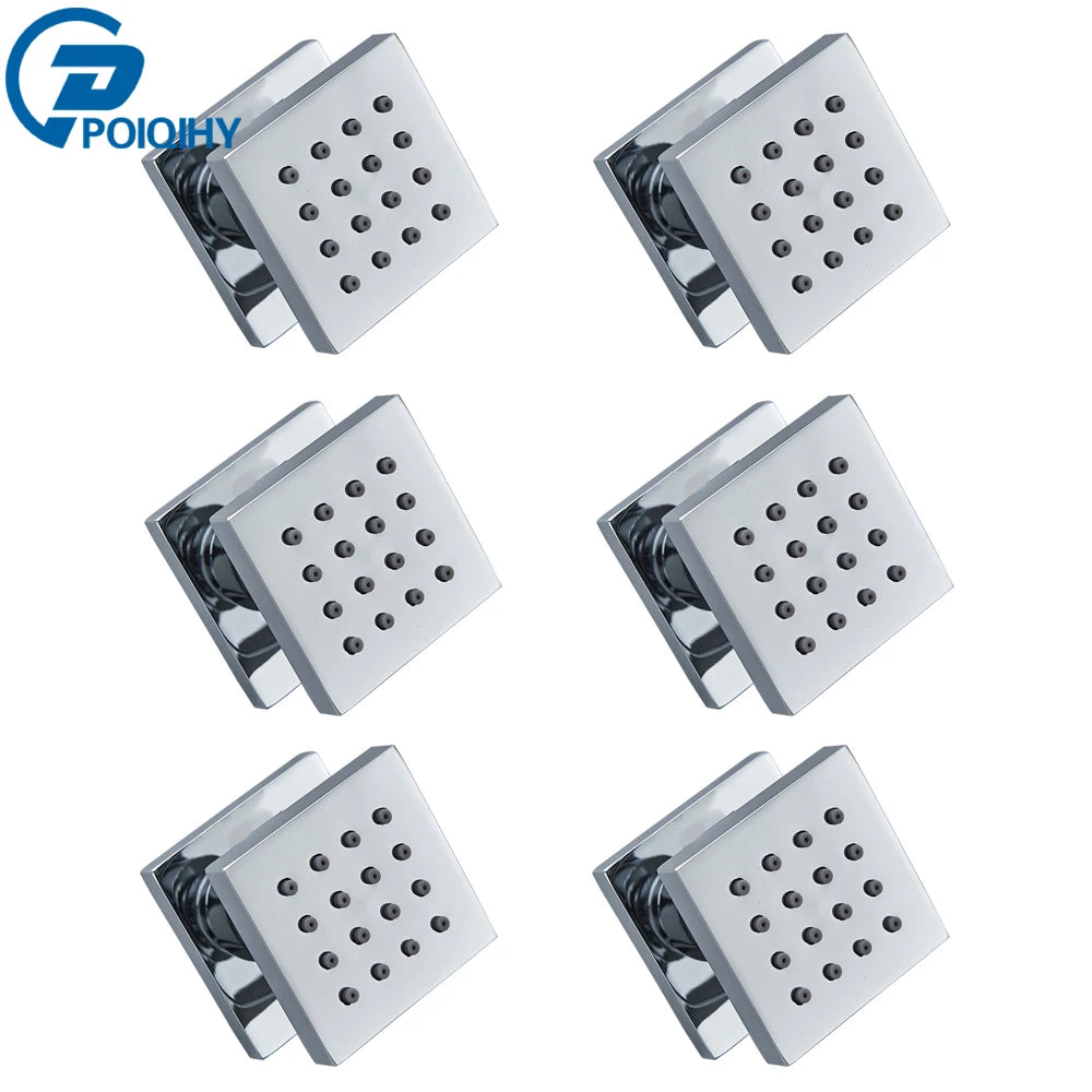 MMOOKA Chrome Black Brass Body Sprays Square Shower Spa Massage Body Jets Golden Concealed Shower Spray Head Faucet Accessory MMOOKA.COM