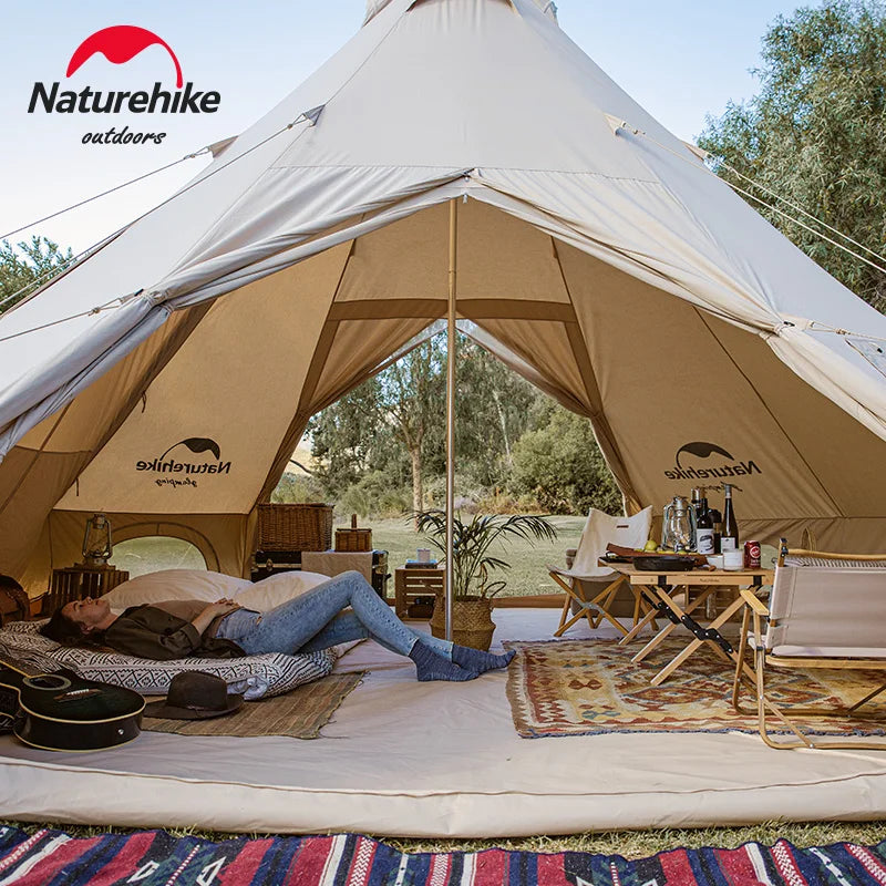 ANTNX Naturehike 20㎡ Large Camping Tent Tribe Pyramid 3-4 Person Tent Outdoor Windproof Family Tent Luxury Sun Shelter - Brighten20 ANTNX.COM