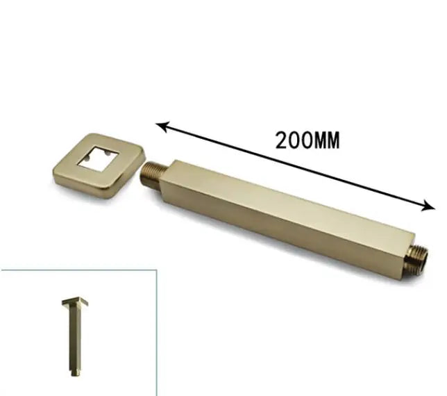 Brushed Gold Rainfall Shower Head Bathroom Stainless Steel 8/10/12 Inch Top Shower Head with Wall Ceiling Mounted Shower Arm