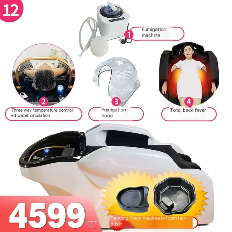 Head Spa Hair Washing Bed Luxury Smart Artifact Stylist Massage Shampoo Chair Salon Lettino Massaggio Salon Equipment MQ50SC