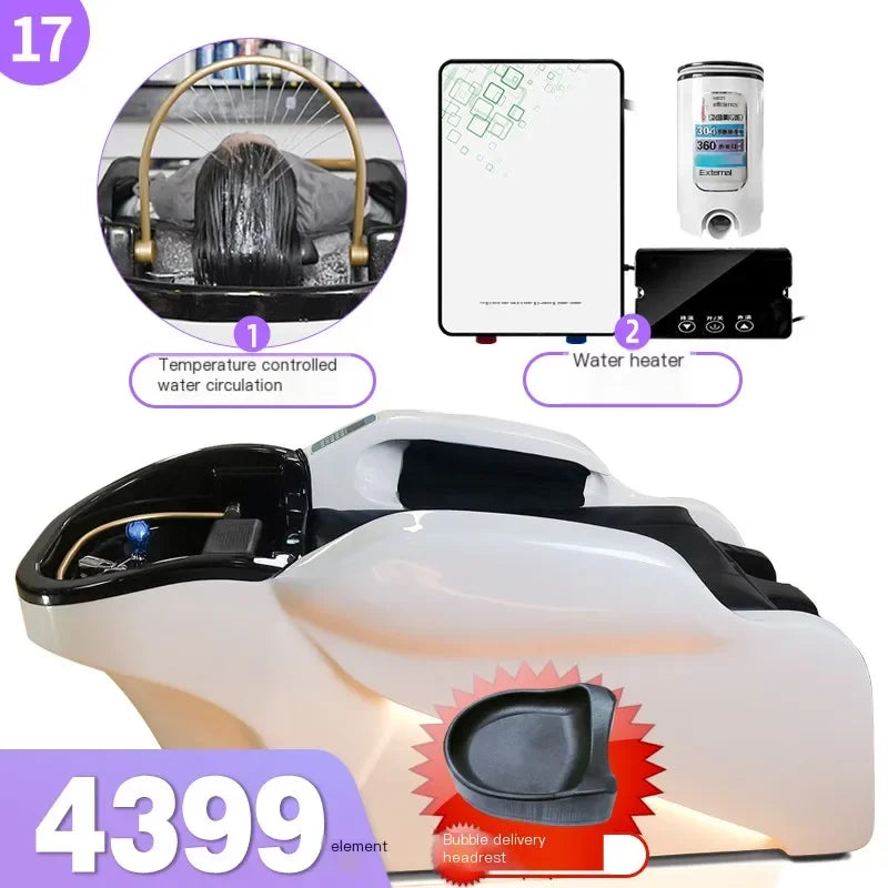 Head Spa Hair Washing Bed Luxury Smart Artifact Stylist Massage Shampoo Chair Salon Lettino Massaggio Salon Equipment MQ50XF