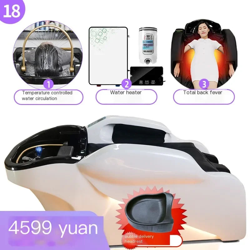 Head Spa Hair Washing Bed Luxury Smart Artifact Stylist Massage Shampoo Chair Salon Lettino Massaggio Salon Equipment MQ50SC