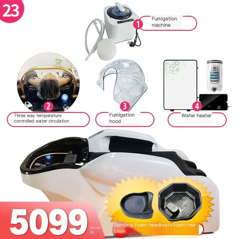 Head Spa Hair Washing Bed Luxury Smart Artifact Stylist Massage Shampoo Chair Salon Lettino Massaggio Salon Equipment MQ50SC