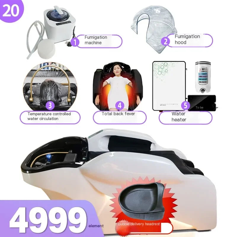 Head Spa Hair Washing Bed Luxury Smart Artifact Stylist Massage Shampoo Chair Salon Lettino Massaggio Salon Equipment MQ50XF